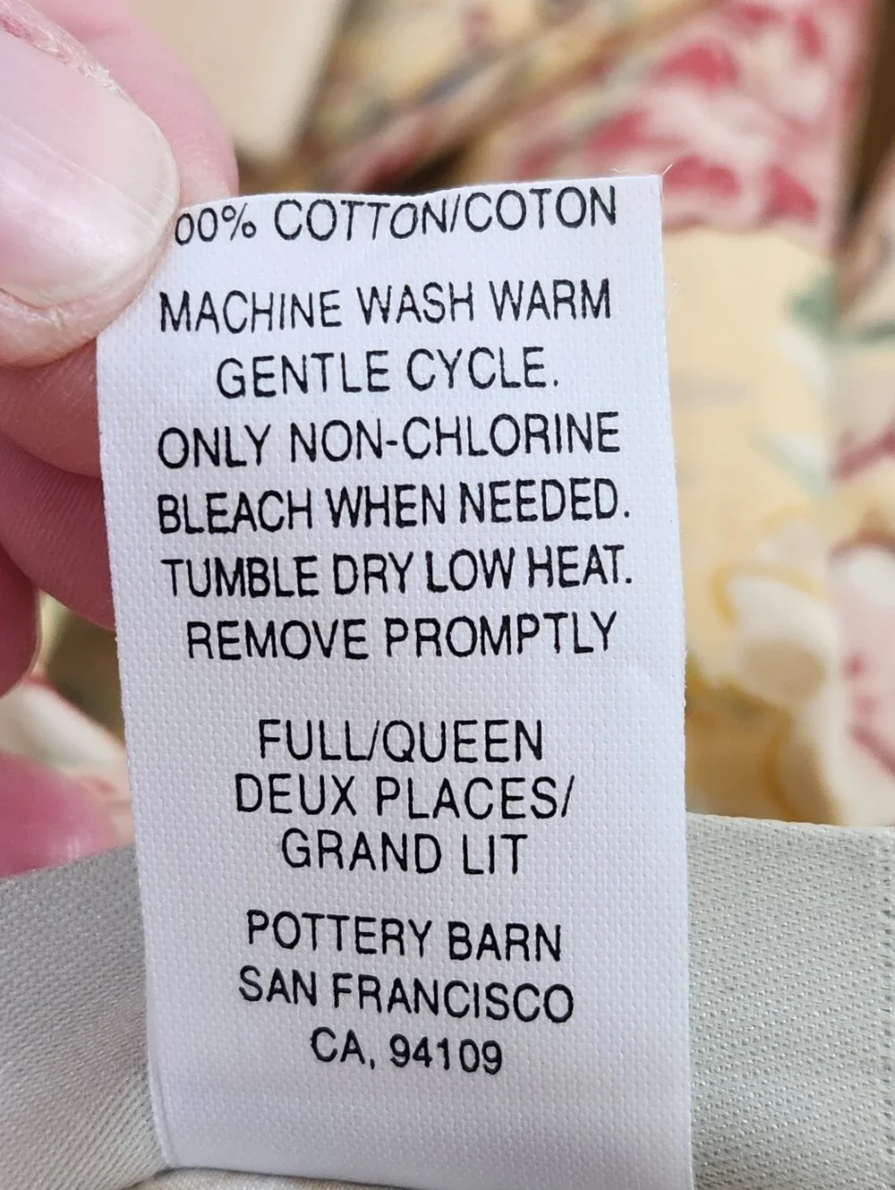 Pottery Barn Elodie Duvet Sz F/Q Cottagecore French Country NOS 100% Cotton